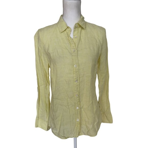 J. Crew Tops - J.‎ Crew 100% Linen Perfect button down long sleeve shirt size 4